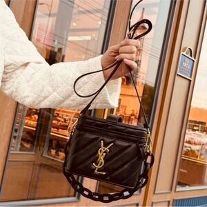 Saint Laurent Black Quilted Bag with Gold YSL Hardware